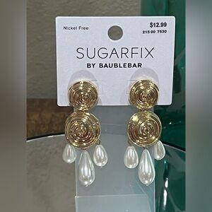 Sugarfix by Baublebar Gold and Pearl Drop Earrings, new!